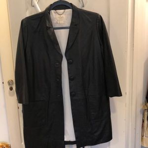 Kate spade long leather jacket, size 4